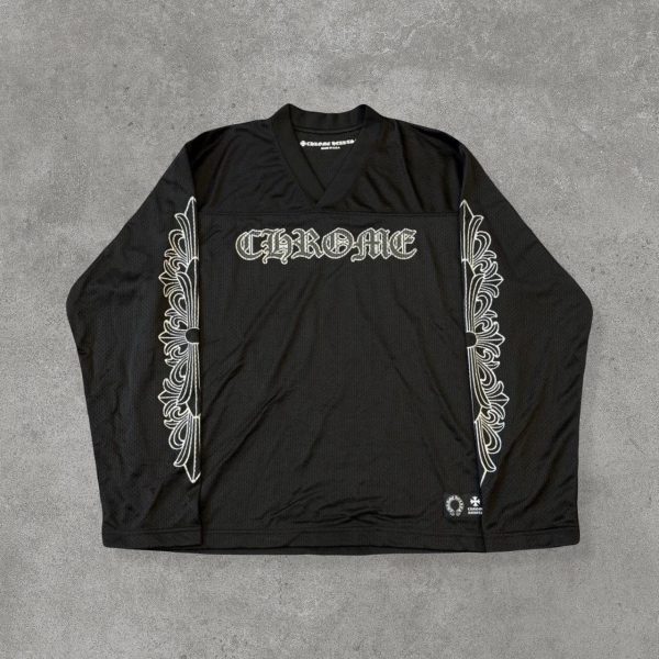 Chrome Hearts Men's Black and Grey T-shirt