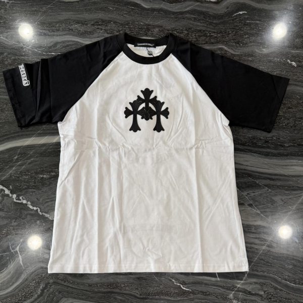 Chrome Hearts Men's White and Black T-shirt