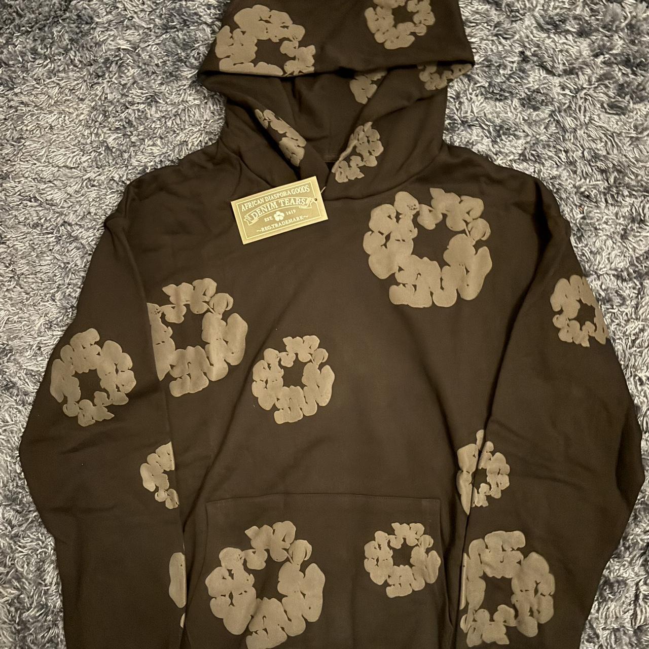 P0 Denim Tears Men's Brown and Khaki Hoodie - Image 1