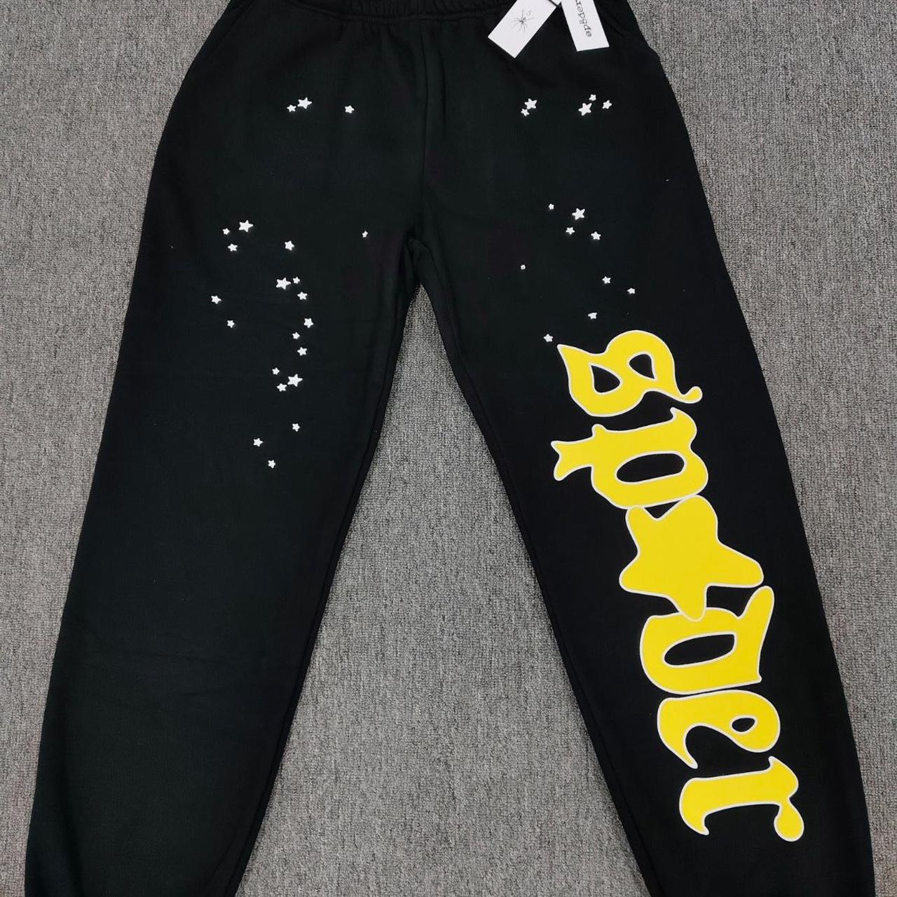 P0 Spider Worldwide Men's Black and Navy Trousers - Image 1