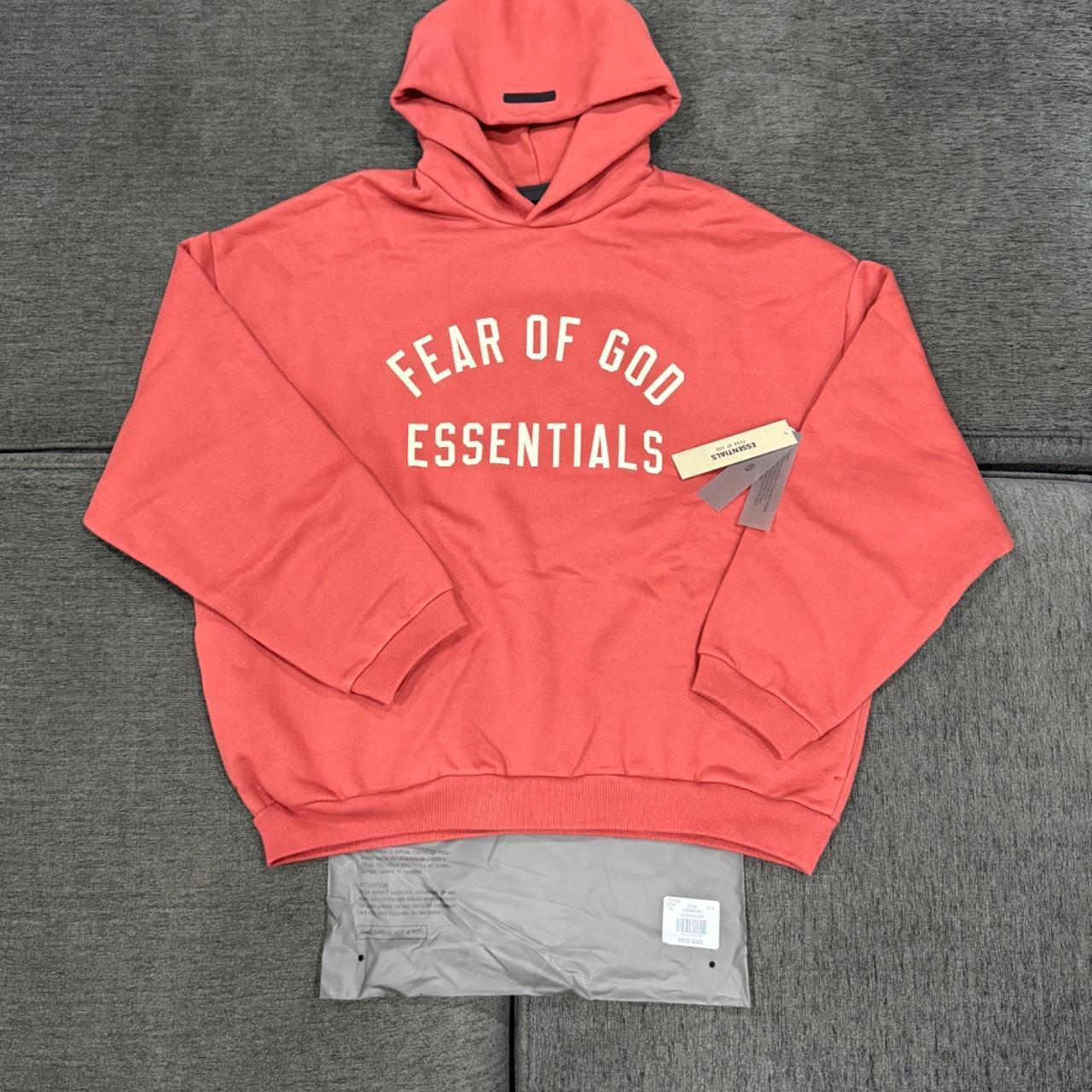 P0 Fear of God Men's Red and Orange Hoodie - Image 1