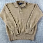 Polo Ralph Lauren Men's Tan and Brown Jumper