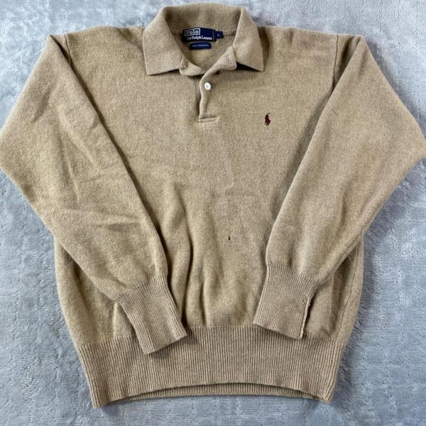 Polo Ralph Lauren Men's Tan and Brown Jumper
