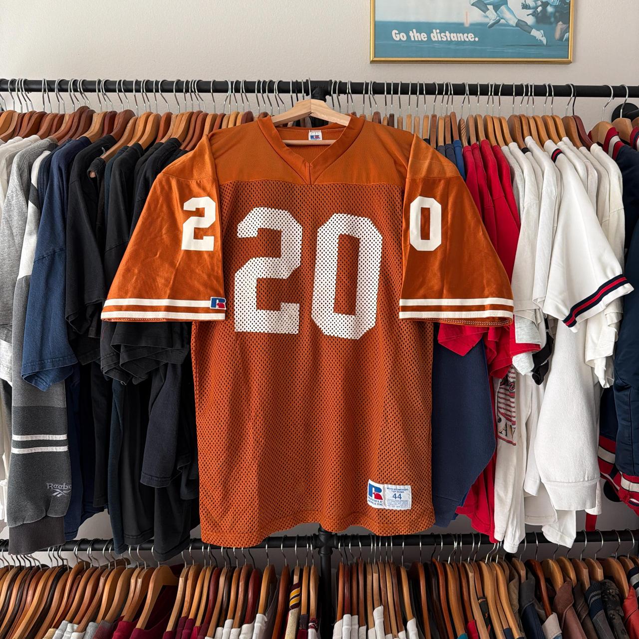 P0 Russell Athletic Men's Orange and White Top - Image 1