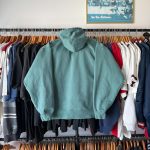 Russell Athletic Men's Green and Cream Hoodie - Image 4