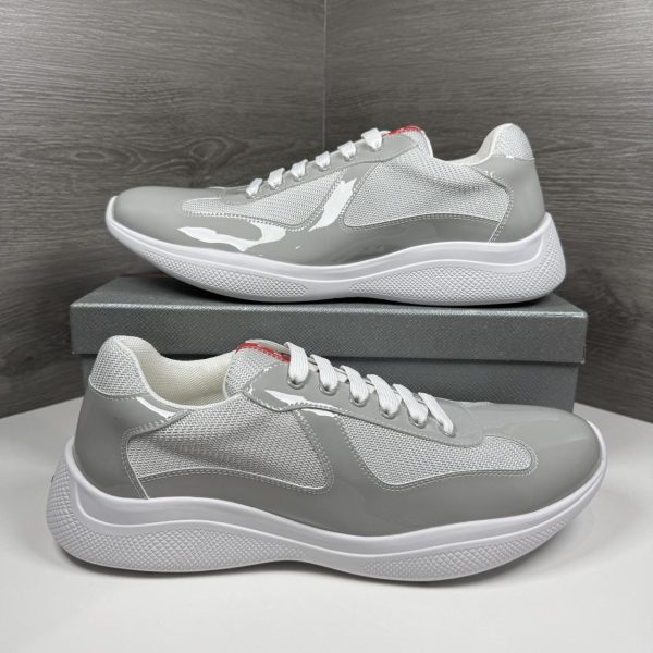 Prada Men's Grey and White Trainers