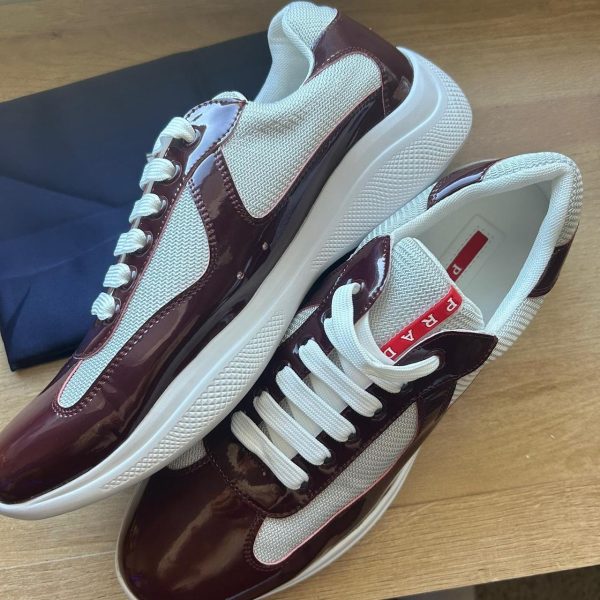 Prada Men's Burgundy and Red Trainers