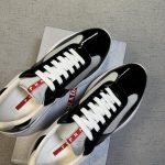 Prada Men's Black and Grey Trainers - Image 4
