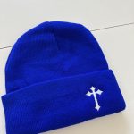 Men's Blue and White Hat
