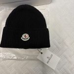 Moncler Men's Black and Navy Hat - Image 5