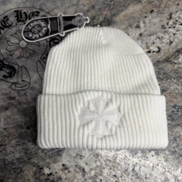 Men's White and Cream Hat