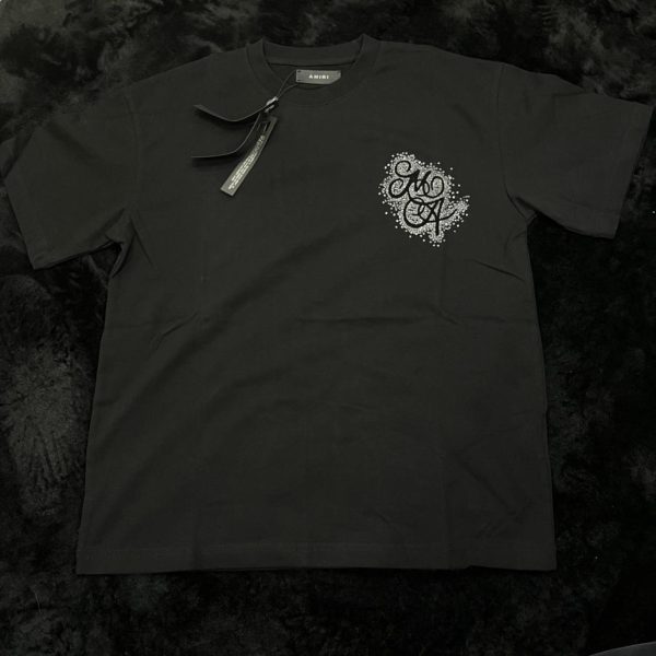 Amiri Men's Black and Grey T-shirt