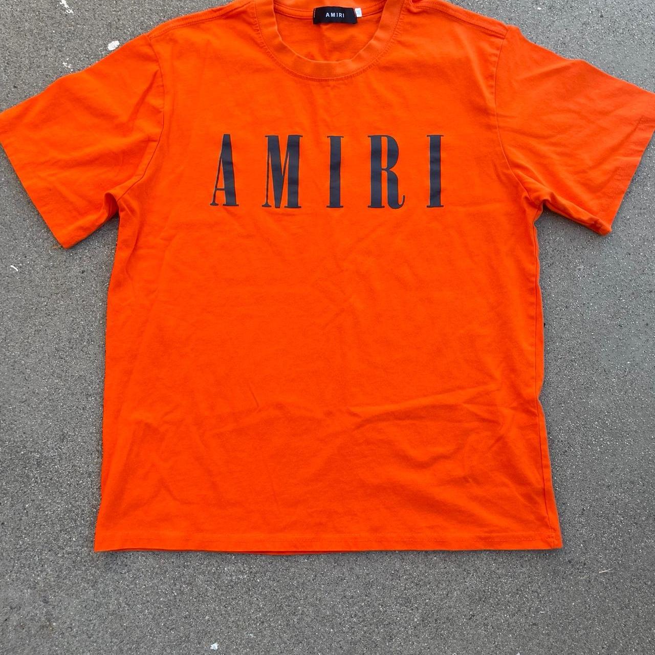 P0 Amiri Men's Orange T-shirt - Image 1