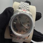 Men's Silver and Grey Watch - Image 3